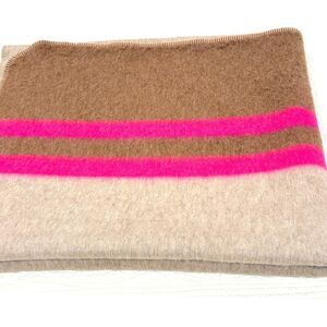 Alicia Adams Alpaca Field Blanket In Light Taupe Pink Size 54" X 69"